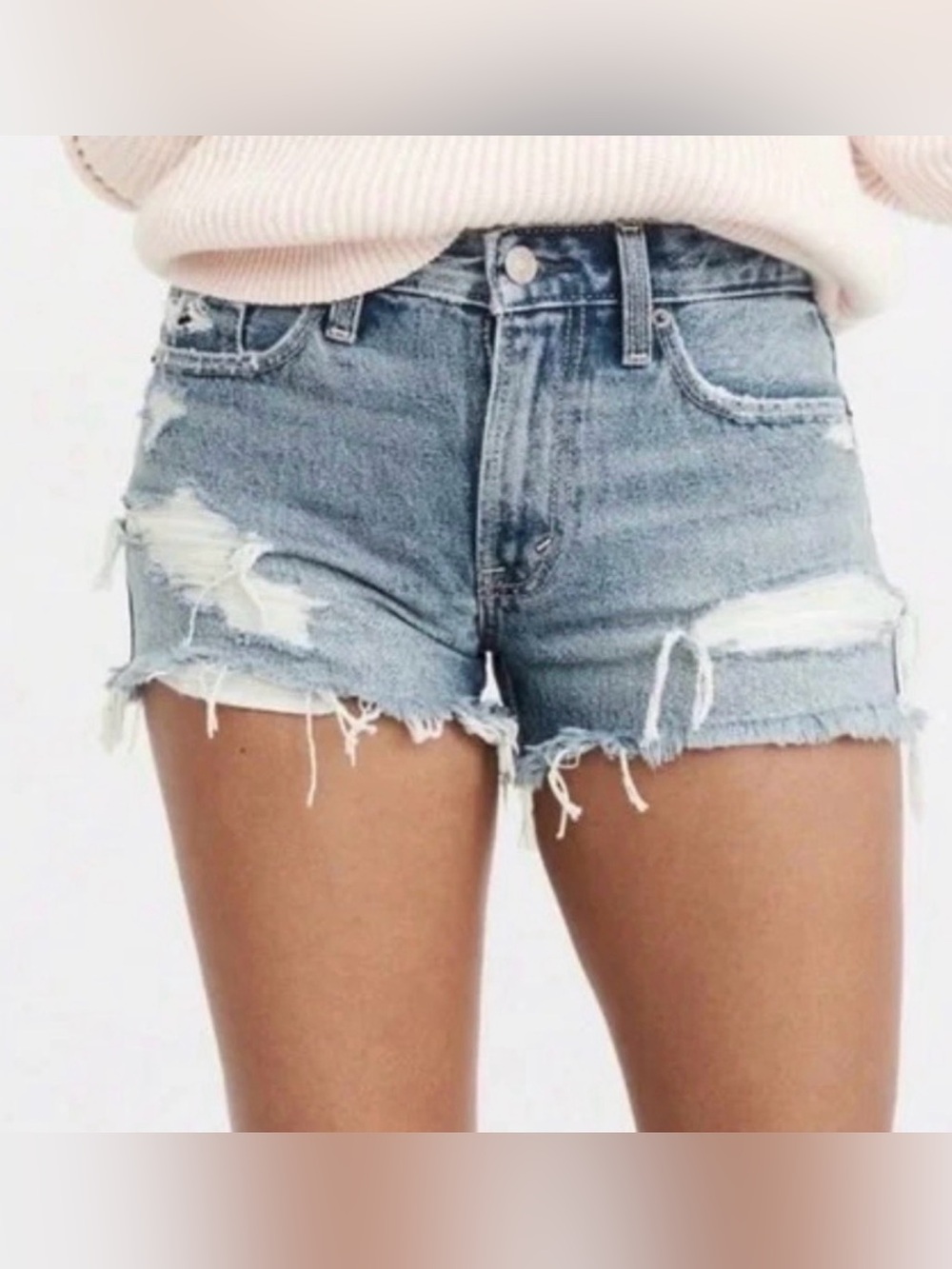 Abercrombie & Fitch Harper Low Rise Cutoff Denim Jean Short, EUC, $65 Size 26/2